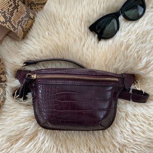 Mango Croc Print Belt Bag
